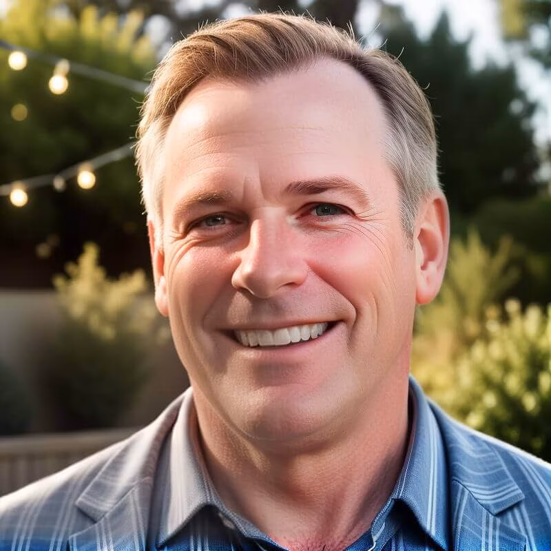 Ai generated image of a father in the garden